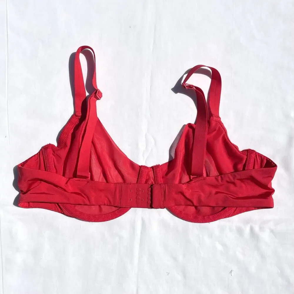 Skims No Show Unlined Demi Bra 38B Red - Picture 2 of 3